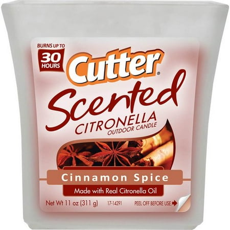 Cutter Scented Citronella Outdoor Candle Cinnamon Spice, 11 oz