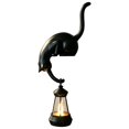 thumbnail image 2 of 3D Perched Cat Statue with Hanging Lantern Light, Resin Black Cat Sculpture Night Lamp, Edge Sill Decorative Figurine for Shelf Cabinet Bedroom Living Room Indoor Art Ornament Decor, 2 of 6