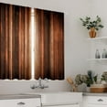 thumbnail image 4 of Brown Kitchen Curtains 27.5W x 39H Inch Rod Pocket Vintage Rust Orange Kitchen Decor Copper Tan Aged Bronze Cafe Curtains Simple Earth Stripe Art Printed Small Window Drapes Fabric 2 Panels, 4 of 4