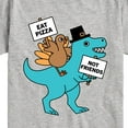 thumbnail image 3 of Instant Message - Eat Pizza Turkey Dino - Toddler & Youth Short Sleeve Graphic T-Shirt, 3 of 6