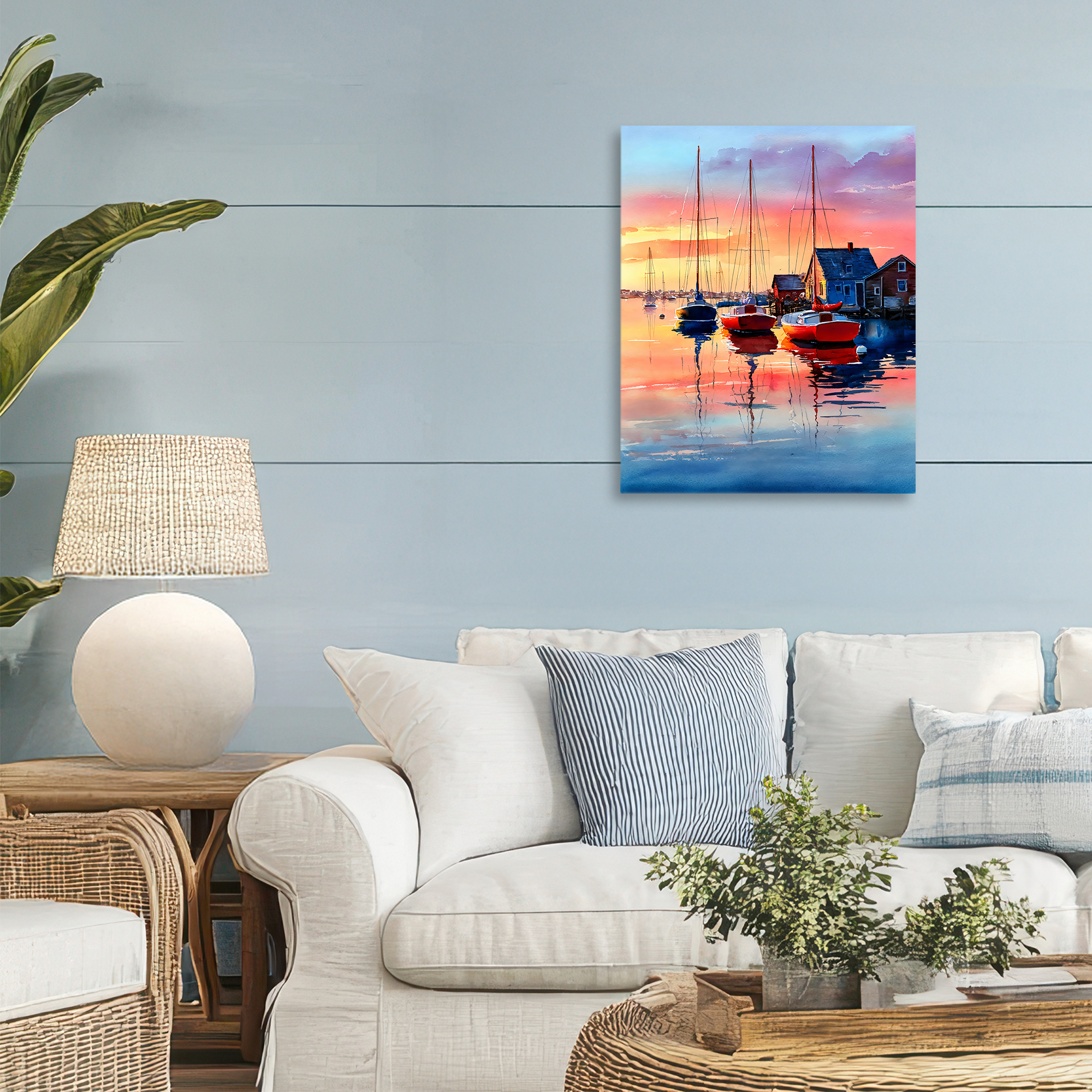 Stupell Industries Vivid Sunset at Docks Canvas Wall Art, design by Franklyn Gregory