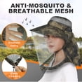 thumbnail image 3 of AYAMAYA Mosquito Heat Net Sun Hat with Neck Flap, UPF 50+ Wide Brim Safari Bucket Cap for Outdoor Fishing Hiking Camping Gardening, Camouflage Green, 3 of 8