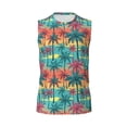 thumbnail image 6 of Lsque Hawaii Palms Print Men's Cotton Blend Sleeveless Muscle Shirts (S-3XL)- Moisture Wicking, Odor Protection, UPF 30+,X-Large, 6 of 8