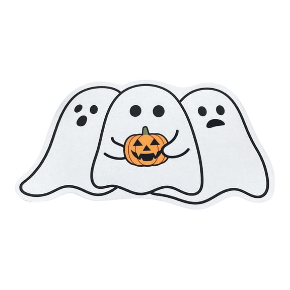 Halloween Ghost Welcome Doormat Outdoor Ghost Coir Door Mat Cute Outdoor Indoor Entrance Door Mat Non Slip Rubber Backing for Halloween Front Porch Entryway Decor
