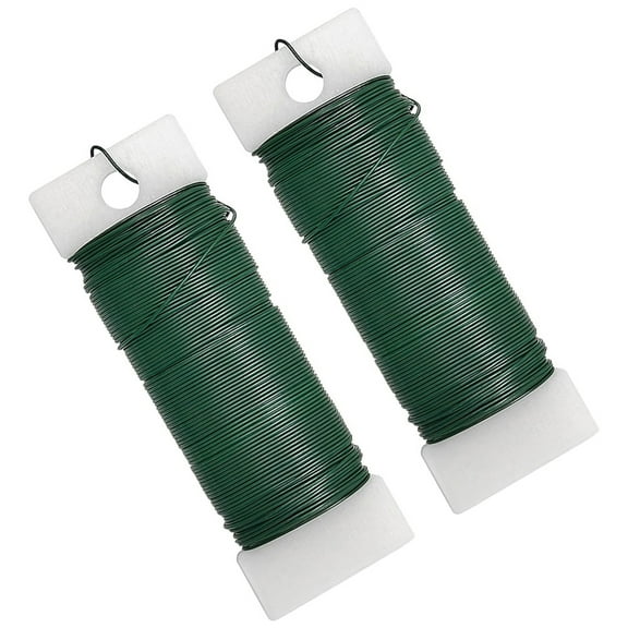 FOMIYES 2Pcs Green Florists Wire for Crafts Round Christmas Design Cable Ties