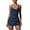 Dark Blue, variant on PISONIC Womens Tennis Golf Dress with Built-in Bra Shorts Cross Backless V Neck Twist Front Hem Athletic Dresses