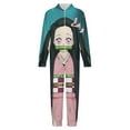 thumbnail image 4 of Demon Slayer Nezuko Kids Hooded Jumpsuit Union Suit Onesie One Piece Blanket for Boys Girls, 4 of 7