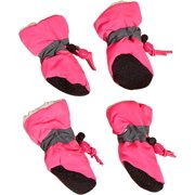 4PCS Non-Slip Dog Shoes Dogs Boots Hot Pavement Puppy Shoes Paw Protector for Small Medium Large Dogs Pink L