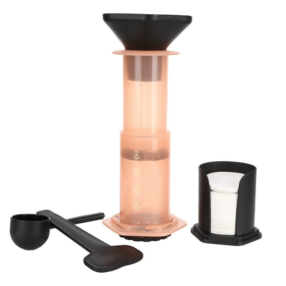 ZOUSSIQI Coffee Press Portable Coffee Maker Household Press Drip Coffee Machine with 400Pcs Filter PaperOrange JU316-21535
