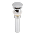 thumbnail image 4 of Tapón de desagüe emergente de latón macizo para lavabo de cocina y baño con orificio de desbordamiento cromado, 4 of 14