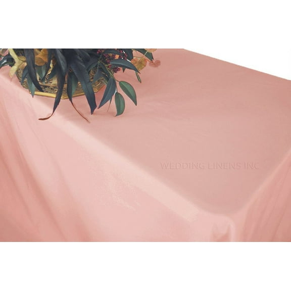 Wedding Linens Inc. 90"x132" Premium(200 GSM) Rectangular Polyester Tablecloth for Wedding, Party, Event, Decorations - Rose Pink