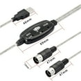 thumbnail image 4 of 2X USB MIDI Cable Adapter,USB Type A Male to MIDI Din 5 Pin In-Out Cable Interface with LED Indicator for Music Keyboard, 4 of 7
