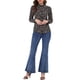 thumbnail image 2 of Camisa de mujer Inspire Chic con botones, estampado floral, de manga larga, cuello de punta, top de oficina, talla XL, negro y rojo, 2 of 7