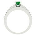 thumbnail image 4 of Clara Pucci 14K White Gold Round Cut 0.5Ct Simulated Emerald Engagement Ring + Matching Band - Luxury Box Included, 4 of 7