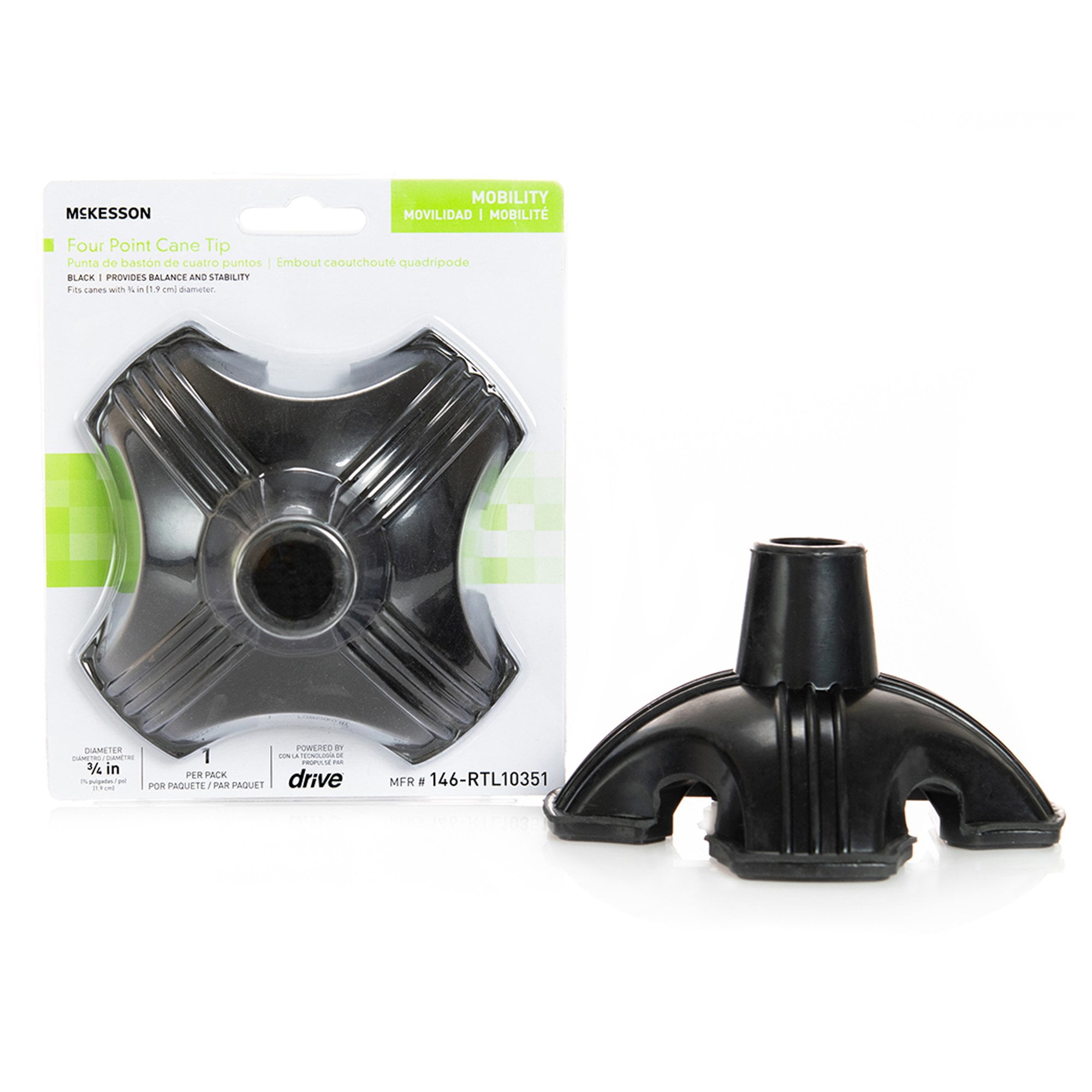 McKesson 4Point Cane Tip For Cane with 3/4 Inch Diameter