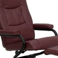 thumbnail image 3 of Contemporary Burgundy Leather Recliner and Ottoman with Leather Wrapped Base, 3 of 9