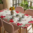 thumbnail image 3 of Valentine's Day Love Heart Table Cloths for 4 Foot Rectangle Tables, Rustic Eucalyptus Love Heart Patio Waterproof Elastic Fitted Tablecloths, Washable Rectangular Table Cover for Camping, 3 of 8
