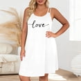 thumbnail image 2 of Meichang Plus Size Nightgown for Women Spaghetti Strap Sleepwear Sleeveless Love Print House Dress Soft Loose Fit Cami Night Dress, 2 of 7