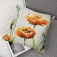 thumbnail image 7 of nygtbtfer  Ink Oil Painting Watercolor Orange Poppy Flowers Summer Decorative Throw Pillow Cover Case Home Living Room Bed Sofa Car Square White, 7 of 7