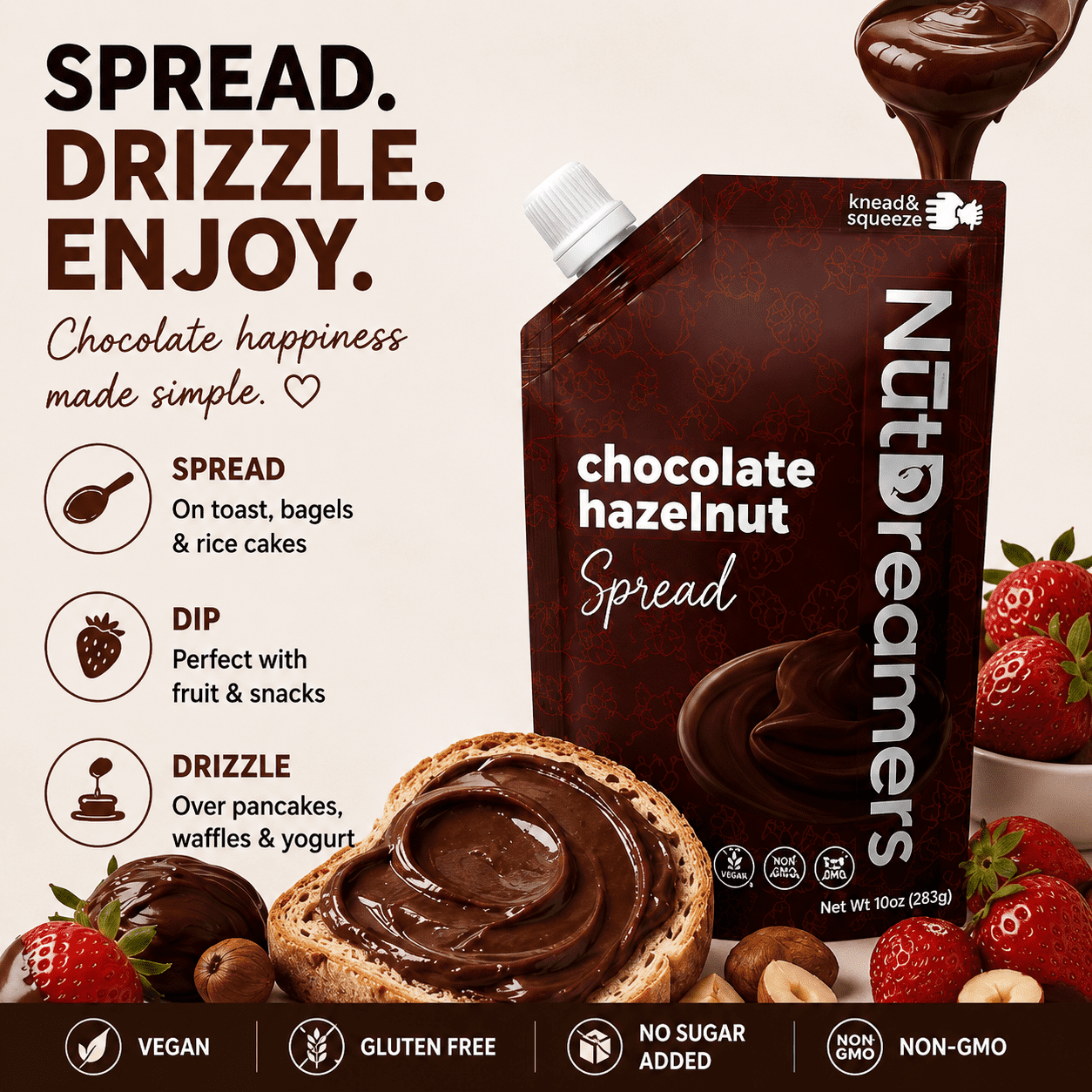 Chocolate Hazelnut Spread | Sugar-Free, Palm Oil–Free | Nut Dreamers