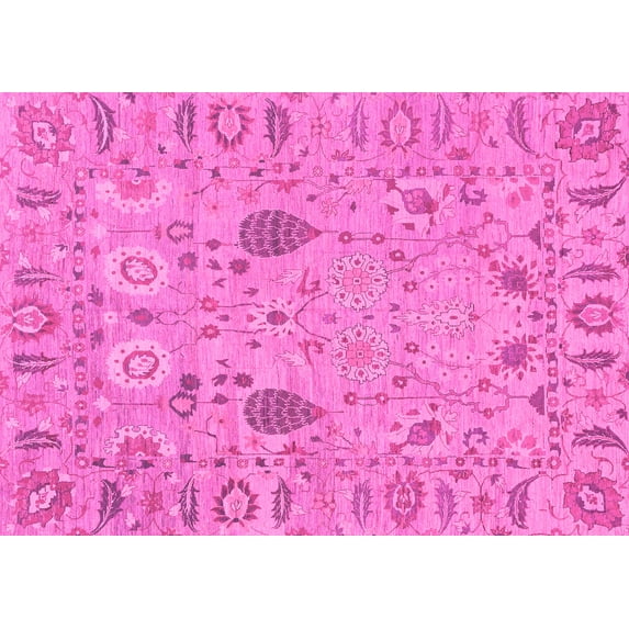 Ahgly Company Indoor Rectangle Oriental Pink Traditional Area Rugs, 5' x 7'