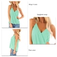 thumbnail image 3 of Camisola con cuello en V envolvente para mujer, camiseta sin mangas elegante de Color liso con tirantes finos para oficina, 3 of 5