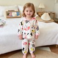 thumbnail image 2 of CAUYDY 2T 3T 4T 5T 24Months Toddler Girl Pajamas Little Kids Clothes Fall Winter Long Sleeve Shirt Elastic Pants 2 Piece Comfy Set Child Outfits for Girls Sizes 3-4 Years,Light Pink, 2 of 7
