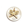 thumbnail image 4 of 14k yellow Gold Tiny Tennis Racket Pendant charm sport game fine jewelry 1.5g, 4 of 12