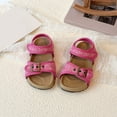 thumbnail image 7 of enyan Girls Summer Sandals Outdoor Beach Anti-Slip Rubber Soft Sole Newborn Toddler First Walker Shoes White Sandals For Girls,Red,Size 6.5, 7 of 7