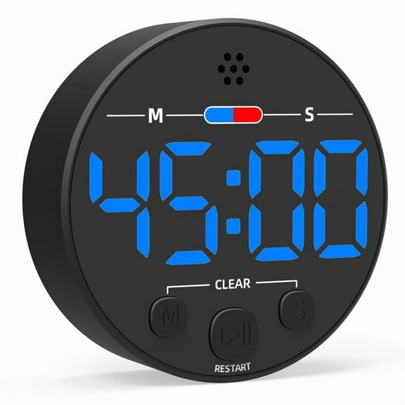 Visual Digital Timer with LED Display - Ideal for Kitchen, Classroom, Productivity, Kids - Magnetic, Loud Alarm Blue