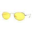 thumbnail image 1 of Hippie Micro Narrow Oval Pop Color Lens Metal Rim Sunglasses Gold Yellow, 1 of 4