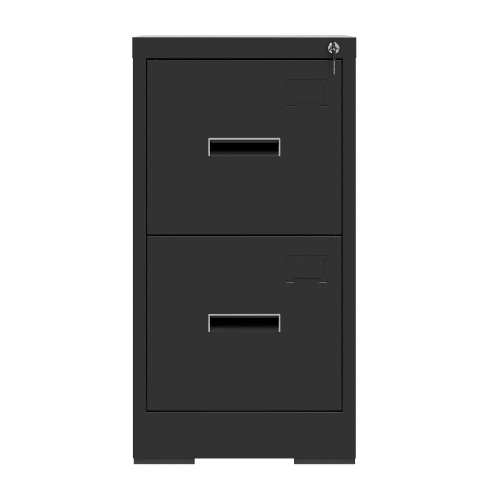 2 Drawer Lateral File Cabinet with Lock, Metal Lateral Filing Cabinet for Home Office, Steel Wide Horizontal Filing Cabinets for Letter/Legal/A4/F4 Hanging Files (Black)
