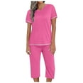 thumbnail image 1 of HNMKIU Pyjama Grande Taille pour Femmes Ensemble de Pyjama Deux Pièces Col en V et Shorts, 1 of 4