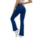 thumbnail image 4 of Amzcrzy Pantalones Yoga Mujer Color Liso - Cintura Elástica, Control Abdominal, Corte Acampanado, Leggings Elásticos Cómodos, Bolsillos S-2XL Azul, 4 of 6