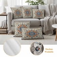 thumbnail image 6 of Orange Blue Ethnic Rustic Outdoor Waterproof Pillow Covers, Boho Southwestern Heritage Decorative Rectangle Throw Pillowcase Sofa Cushion Sham for Patio/Couch/Chair, 20"x12" 2 Pack, 6 of 8