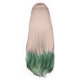 thumbnail image 3 of Peluca de cosplay de 80 cm de largo, lisa, rubia, verde degradado, 3 of 3