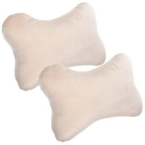 KALLORY Car Headrest Cushion Plush Beige 2Pcs 11.8X7.9X5.9In