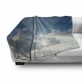 thumbnail image 2 of Landscape Soft Flannel Fleece Throw Blanket, Big Sunbeam Coming out of Clouds Sunny Day Overcast Sky Scenic Scenery Picture, Cozy Plush for Indoor and Outdoor Use, 60" x 80", Blue White, by Ambesonne, 2 of 5