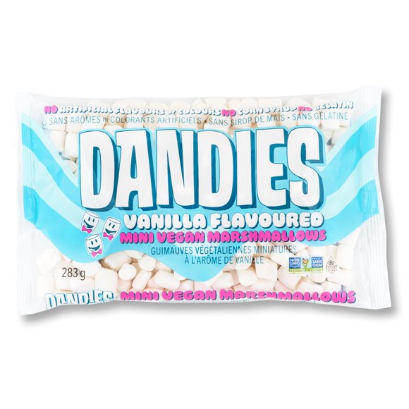 Dandies - All Natural Mini Marshmallows Vanilla - Non-GMO, No Artifical Colorants, Gelatin Free, No Corn Syrup - 10 oz.
