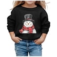 thumbnail image 1 of PMVFHDE Liquidation Chandails en Molleton Col Rond Fille Graphique Automne et Hiver Imprimé de Noël Col Rond Manches Longues Décontracté Sans Capuche Vêtements Filles, Noir, 9-10 Ans, 1 of 4