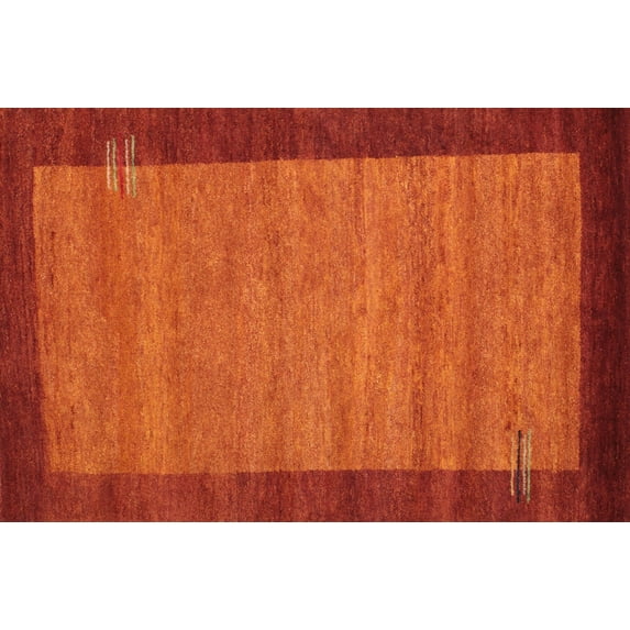 Ahgly Company Indoor Rectangle Contemporary Neon Red Abstract Area Rugs, 3' x 5'