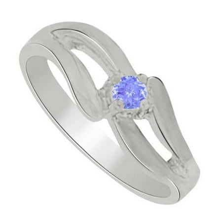 Fine Jewelry Vault UBUNR81960W14TZ Amazing Gift Tanzanite Mother Ring in 14K White Gold