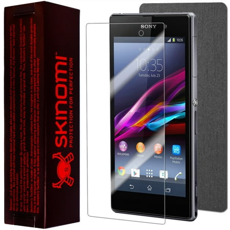 Skinomi Full Body Brushed Steel Phone Skin+Screen Protector for Sony Xperia Z1