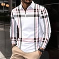 thumbnail image 1 of Blusa y camisa de manga larga con cuello vuelto para hombre, informal, con estampado, de manga larga, con solapa y media cremallera, deportiva, de poliéster., 1 of 5