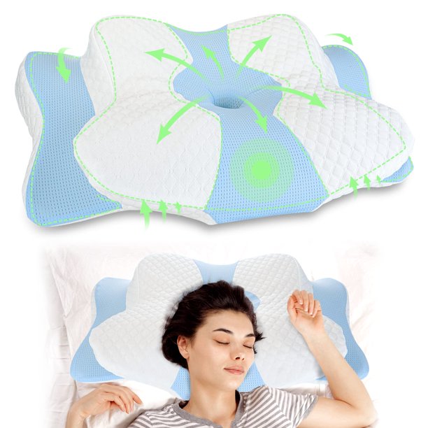 Fullengy Pillow for shoulder pain and side sleeper, Memory Foam Pillow