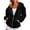 A-Black169, variant on Women's Velvet Touch Zip Up Hoodie with Front Pockets Drawstring Hood Relaxed Silhouette Winter Hooded Coat