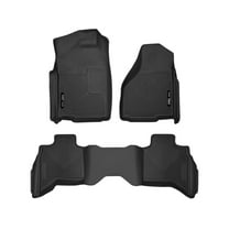 Husky Liners 53628 X-Act Contour Front & Second Row Floor Liners Black Fits 2010-2024 Dodge Ram 1500 Quad Cab w/ Manual or Auto Transfer Case