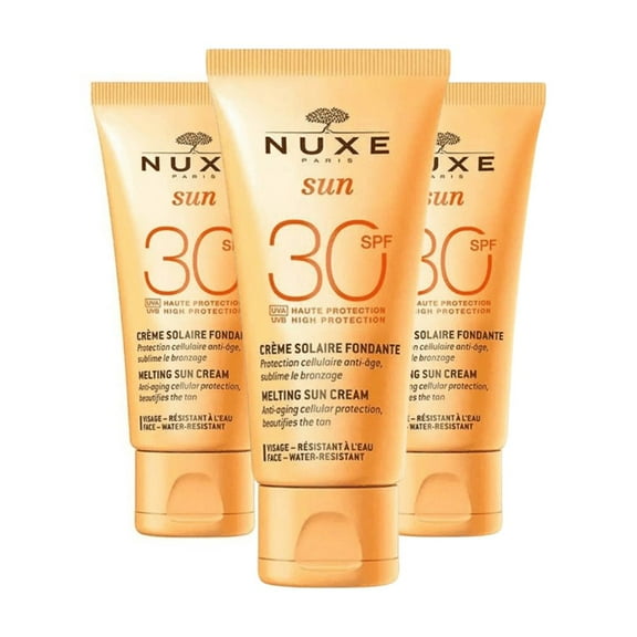 Nuxe Sun Melting Sun Cream For Face Spf30 50ml 3 Pack