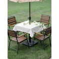 thumbnail image 5 of Square Outdoor Tablecloth with Umbrella Hole Green Leaves Outside Table Cloth Waterproof Patio Table Cover Simple Summer Spring Botanical Vines Zipper Tablecloths for Picnic Party Camping 54x54 Inch, 5 of 8