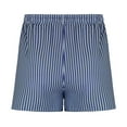 thumbnail image 6 of Ofertas Flash! lcziwo Womens Striped Shorts Drawstring Elastic Waisted Wide Leg Shorts Baggy Comfy Casual Summer Beach Shorts Blue M, 6 of 8